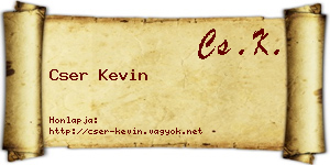 Cser Kevin névjegykártya